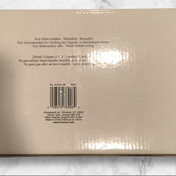 8 Pcs Premium Quality Amscan Wine Goblets 8 Oz / 236mL Plastic Reusable - Picture 6 of 8